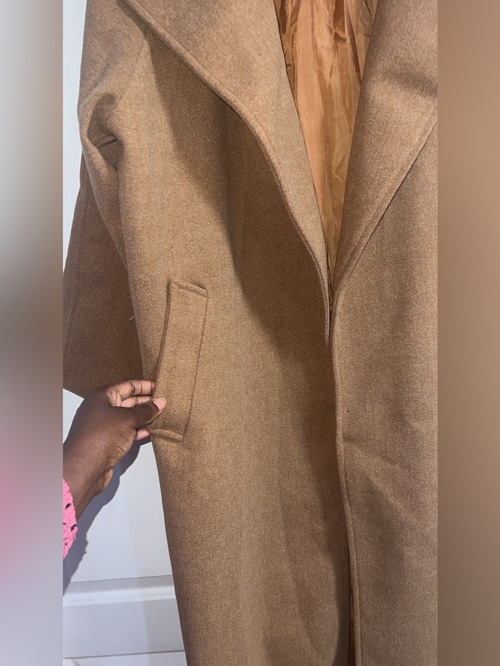 Long Brown Teddy Coat  ANEWST A- Cozy Chic Outerwear size M BN - Picture 7 of 11